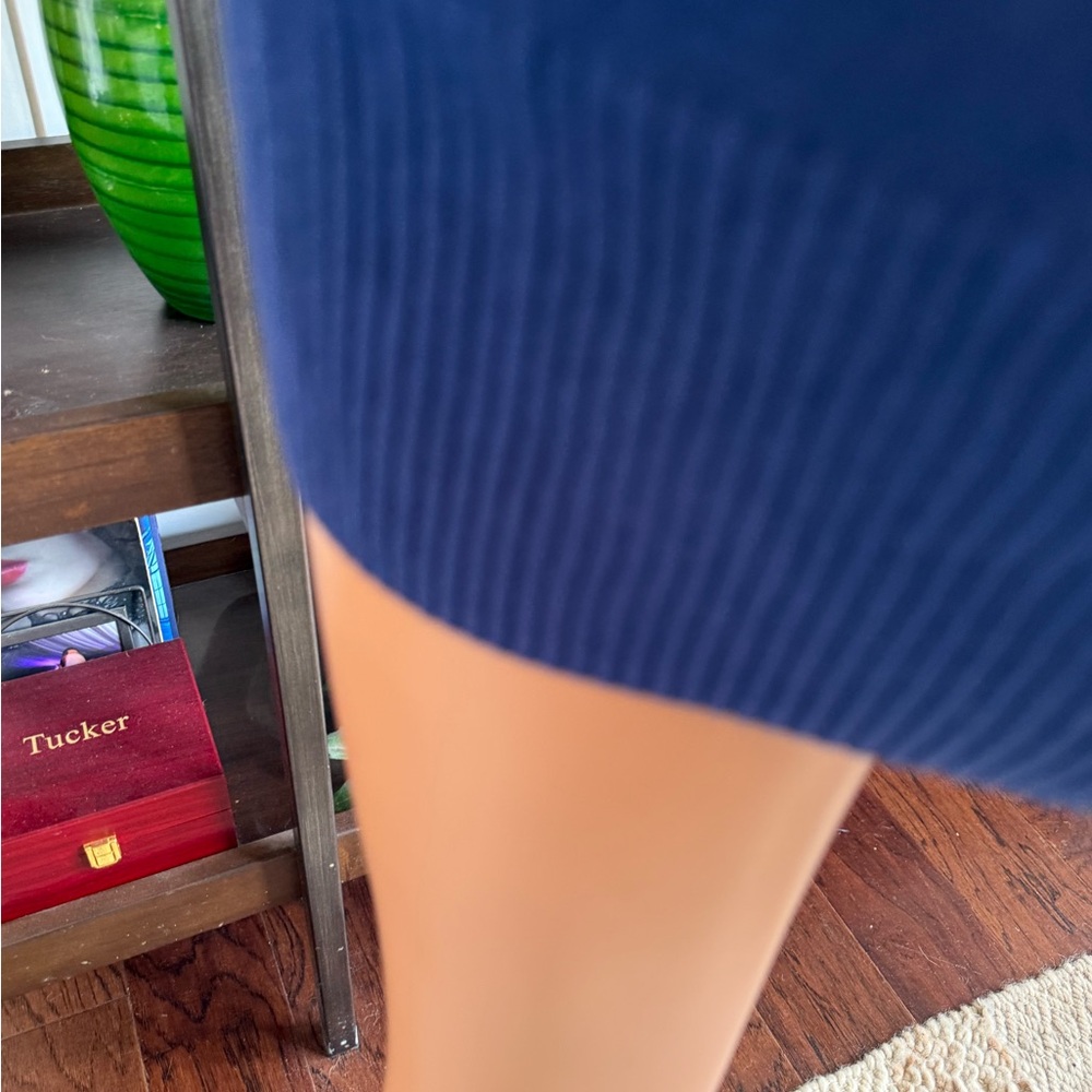 Women's Blue Cowl Neck Sweater lightweight tight knit passport XL long sleeve - Picture 6 of 11